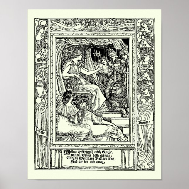Poster Vintage King Arthur por Walter Crane (Frente)