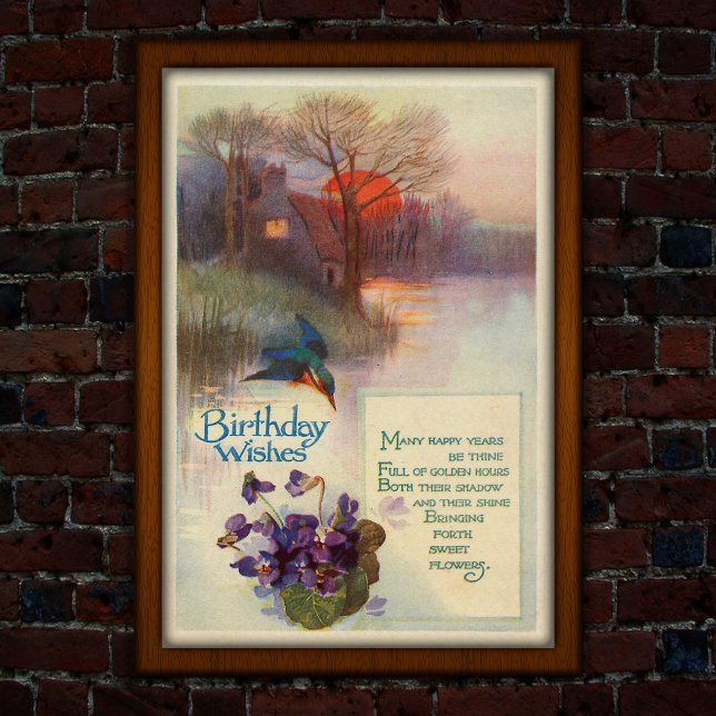 Poster Vintage Kingfisher 1917 Horas Ouros (Criador carregado)