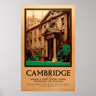 Poster Vintage Kings College Cambridge Fred Taylor Viagem