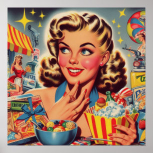 Poster Vintage Kitsch Girl