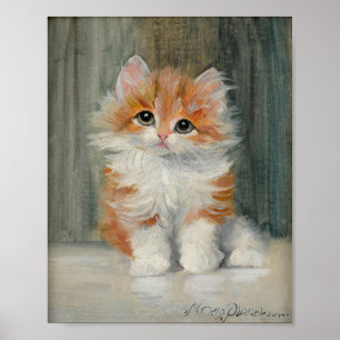 Poster Vintage Kitten Painting