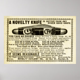 Póster Vintage Knife Ad de 1899
