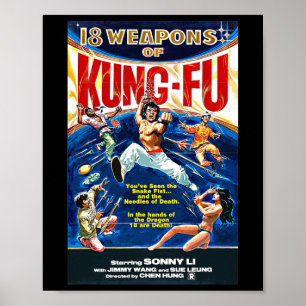 Poster Vintage Kungfu Karate Bjj Martial Arts Movie Retro