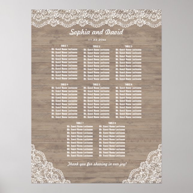 Poster Vintage Lace Old Barn Casation Chart (Frente)