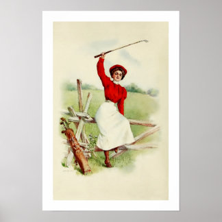 Póster Vintage Lady Golfer
