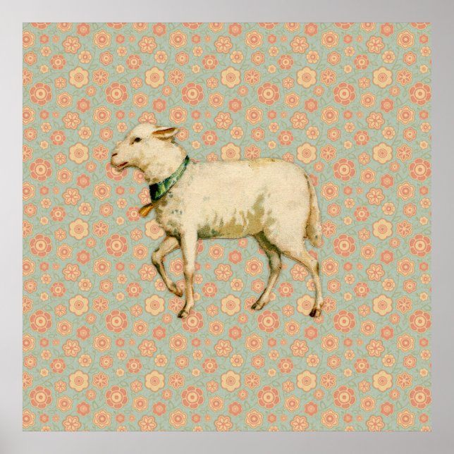 Póster Vintage Lamb Art (Frente)