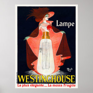 Poster vintage Lampe Westinghouse França 1912