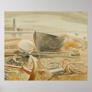 Poster Vintage Landscape, Inglaterra, Seaside, Retro