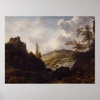 Poster Vintage Landscape Oil Painting Moody Dark Academia