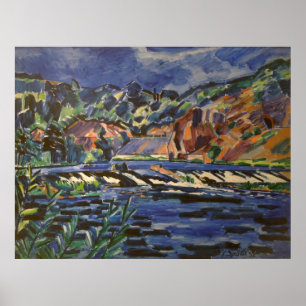 Poster Vintage Landscape Sazava