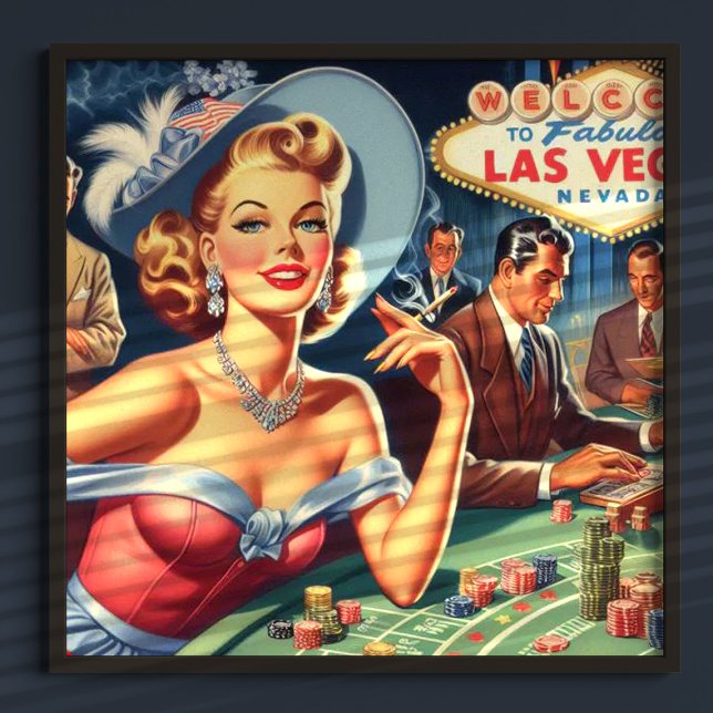 Poster Vintage Las Vegas Casino Pin Up (Criador carregado)