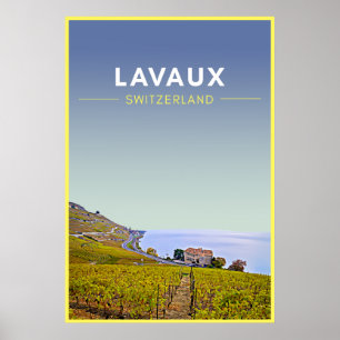 Poster Vintage Lavaux Suiça