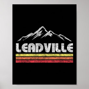 Poster Vintage Leadville Colorado Retro Mountain Bike Ski