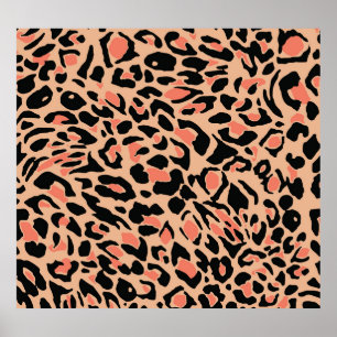 Poster Vintage Leopard Pattern Design