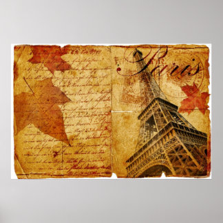 Poster Vintage lettering of Paris