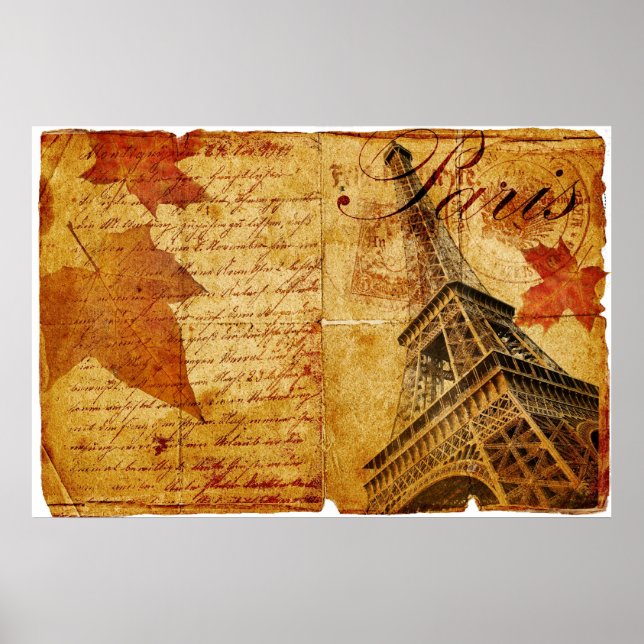 Poster Vintage lettering of Paris (Frente)