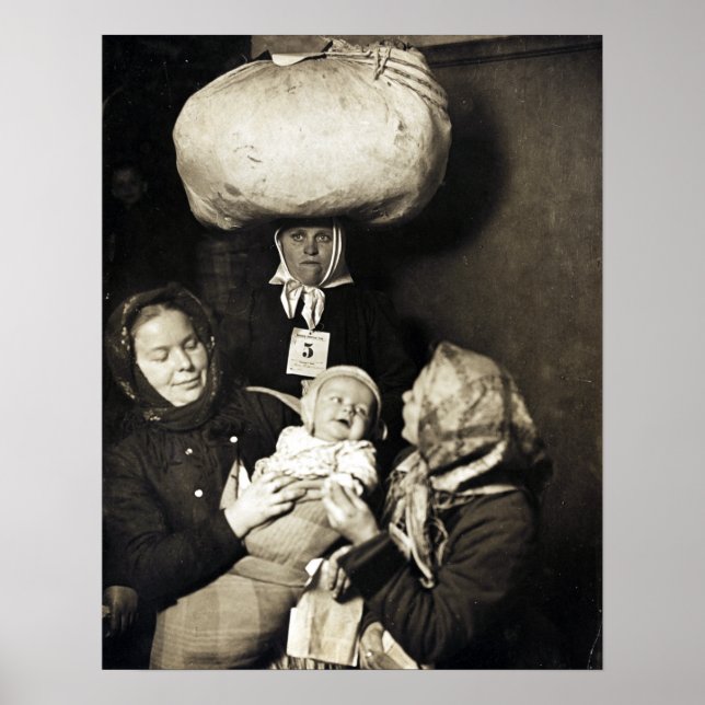 Poster Vintage Lewis Hine Slavs Women and Baby (Frente)