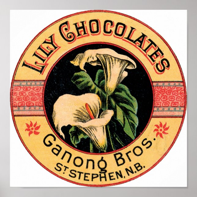 Póster Vintage Lily Chocolates Ganong Bros. (Frente)