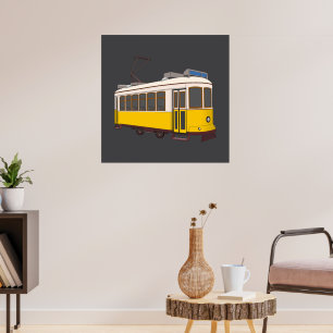 Poster Vintage Lisbon Tram Icon