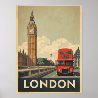Poster Vintage London Viagem