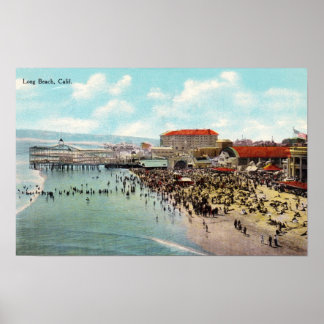 Póster Vintage Long Beach California Amusement Park, 1911