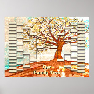 Poster Vintage Look Custom Family Tree Modelo