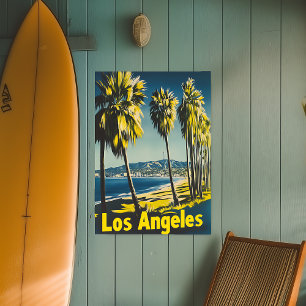 Poster Vintage Los Angeles California Viagem Wall