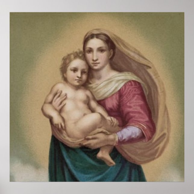 Poster Vintage Madonna E Child (Frente)