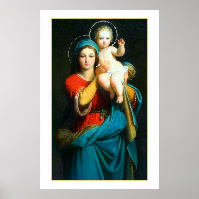 POSTER VINTAGE MADONNA E CRISTO INFANTIL (Frente)