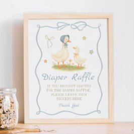 Poster Vintage Madre Goose Fralda Raffle