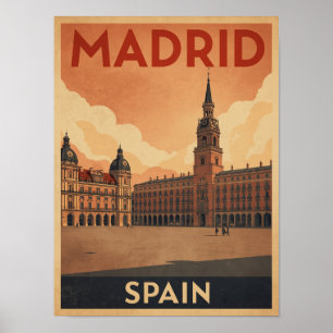 Poster Vintage Madrid Viagem
