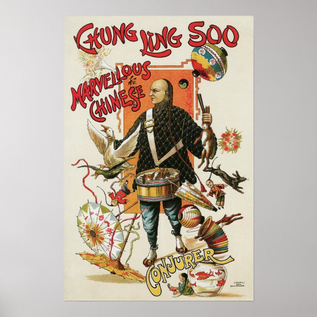 Póster Vintage Magic Poster, Maggie Chung Ling Soo (Frente)