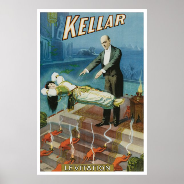 Póster Vintage Magic Poster, mago Harry Kellar (Frente)