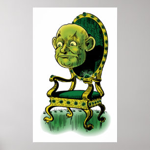 Poster Vintage mágico de Oz, trono mal-humorado da