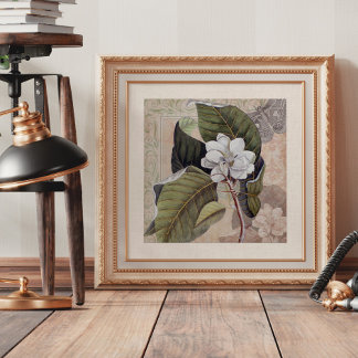 Poster Vintage Magnolia Blossom Shabby Elegance