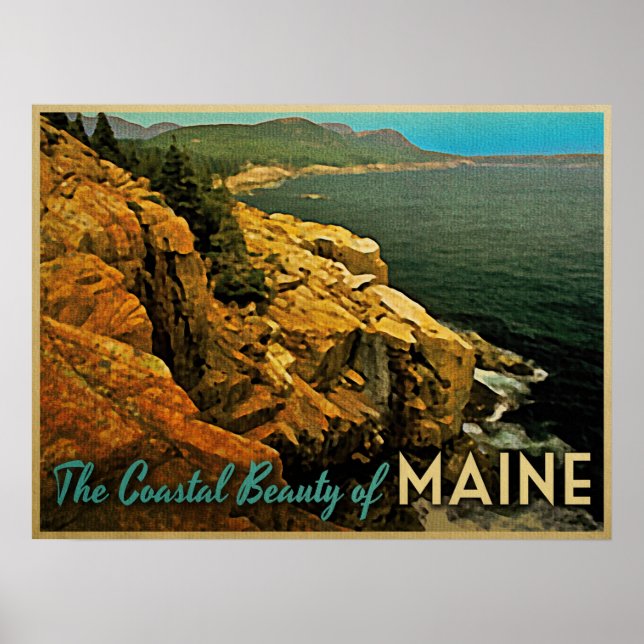 Poster Vintage Maine Coast (Frente)