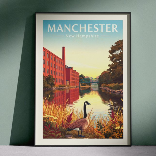 Poster Vintage Manchester New Hampshire (Criador carregado)