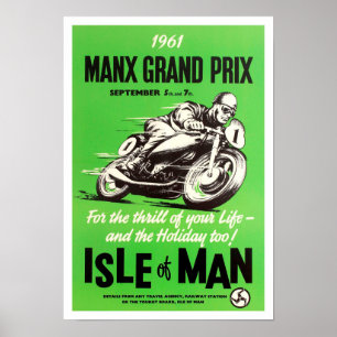Poster Vintage Manx TT Isle de Man