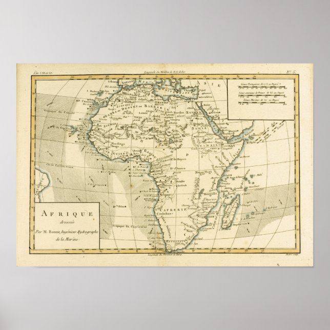 Poster Vintage Map of Africa (Frente)
