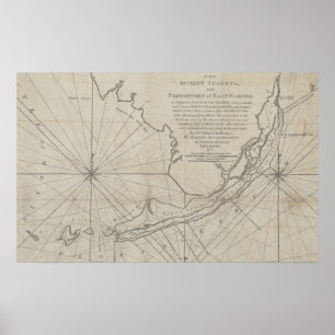 Poster Vintage Map of the Florida Keys (1771) (2)