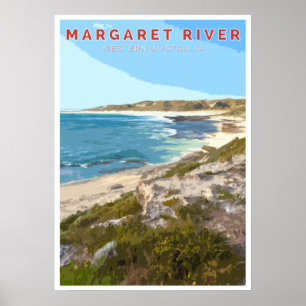 Poster vintage - Margaret River, Austrália Ociden