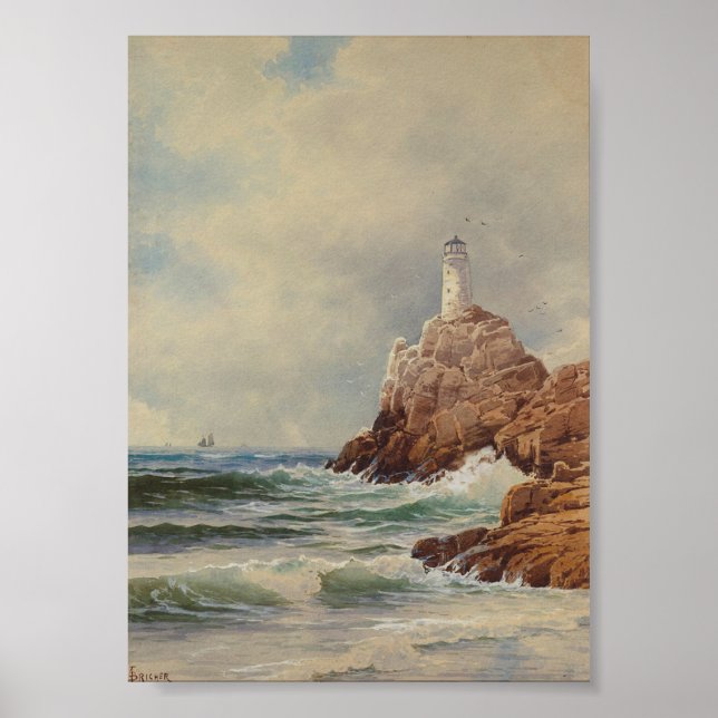 Poster Vintage Marine Lighthouse Alfred Thompson Bricher (Frente)