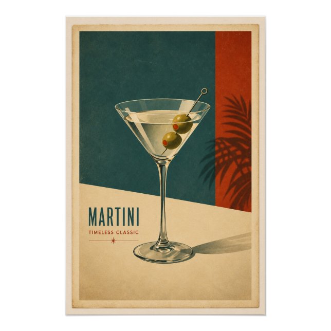Póster Vintage Martini Cocktail Retro Mid-Century Modern  (Frente)