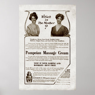 Póster Vintage Massage Cream Ad de 1907