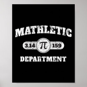 Poster Vintage Mathletic Department 3.14159 Pi Day Math L