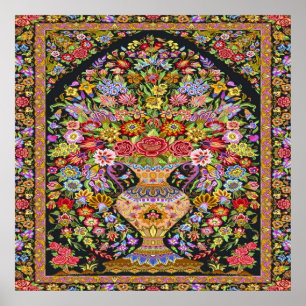 Poster Vintage Meio século de Flores Turcas Turcas de Flo