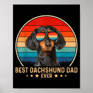 Poster Vintage Melhor Pai Dachshund Dia de os pais