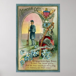 Póster Vintage Memorial Day Tributação