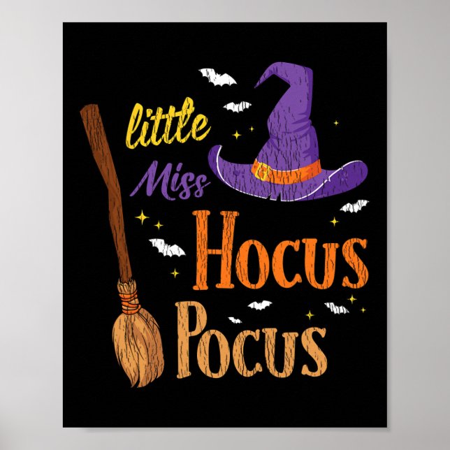 Poster Vintage Menina Hocuss Pocuss Halloween bruche (Frente)