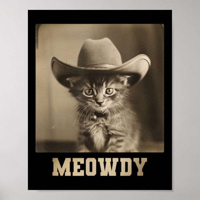 Poster Vintage Meowdy Cat (Frente)